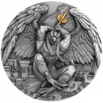 Niue Island HORUS series GODS OF ANGER $5 Silver Coin Antique finish Ultra High Relief 2020 Gold plated 2 oz